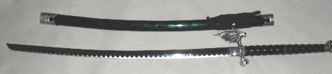 lamina katana dragão verde